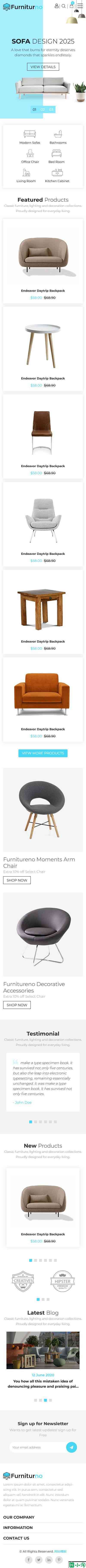 简约创意家具电商网站模板-手机预览